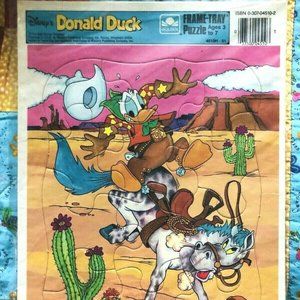 VTG Disney Donald Duck Frame Tray Puzzle Golden